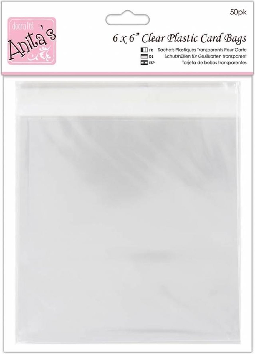 Clear Plastic Card Bags 6x6 Inch (50pk) (ANT 1651007)